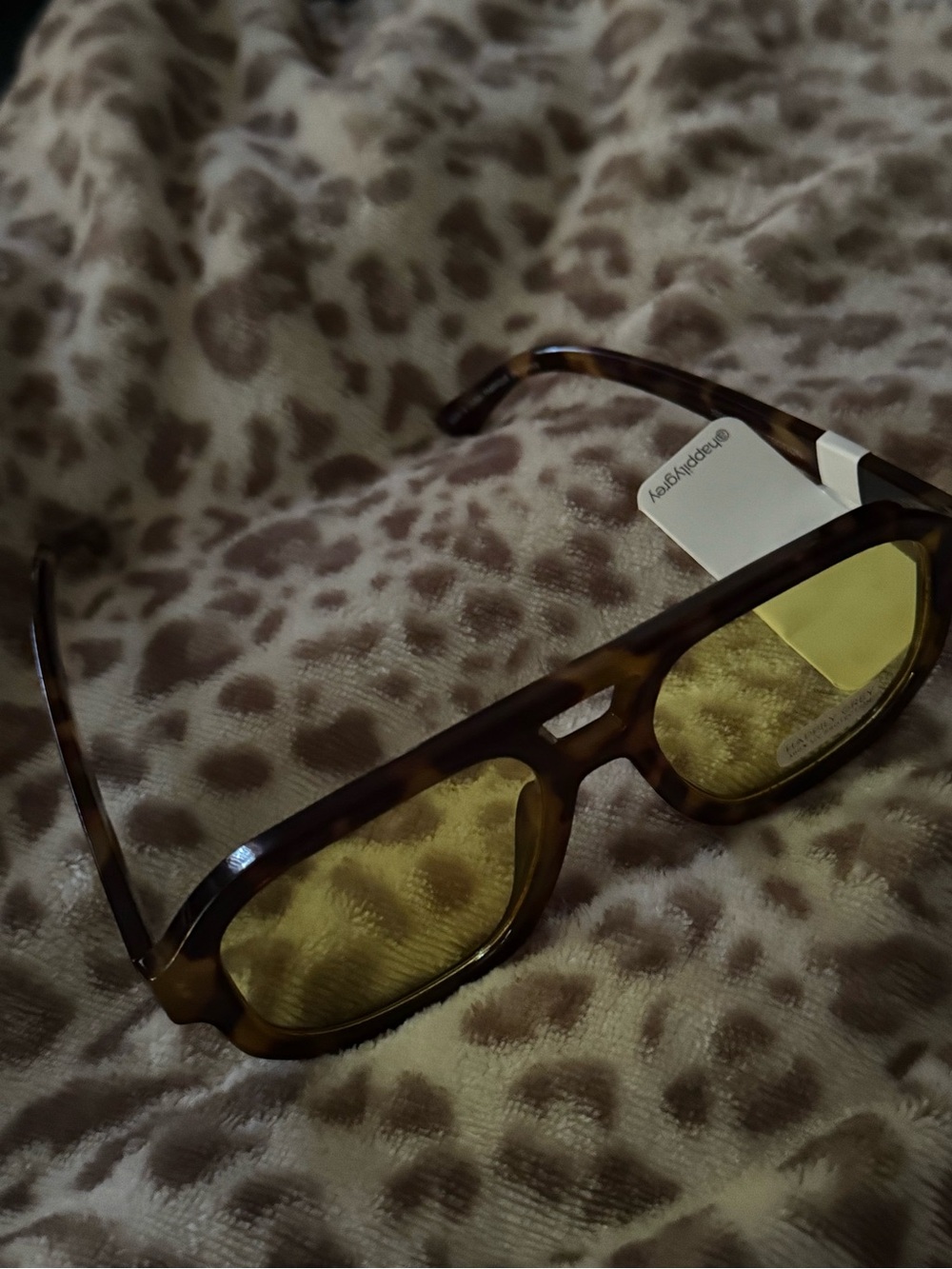 Tortoiseshell Aviator Sunglasses with Yellow Lenses